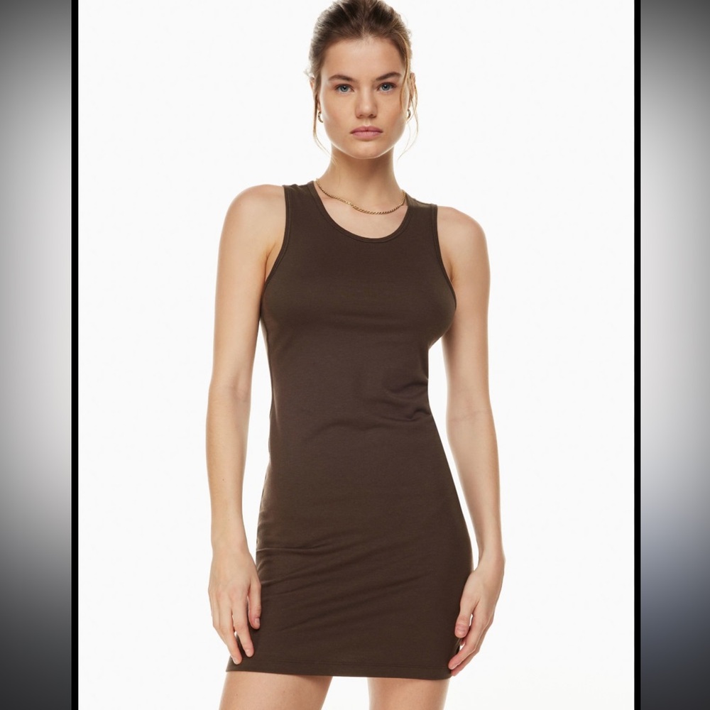 TNA Juno Sleeveless Bodycon Dress size small charcoal dark gray modal stretch